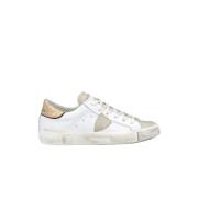 Hvide & Beige Lave Top Sneakers