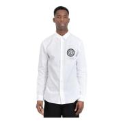 Hvid Slim Fit Skjorte med V-Emblem Logo