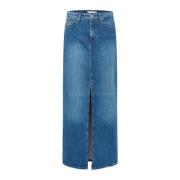 Inwear Pheifferiw Long Skirt Nederdele 30109258 Medium Blue