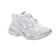 Hvide Nylon- og Mesh Sneakers