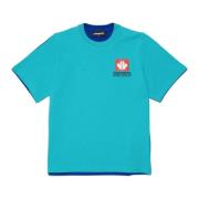 To-farvet T-shirt med Leaf grafik