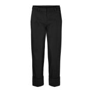 Laurie Judy Turn-Up Straight Crop Trousers Straight 100647 99105 Black