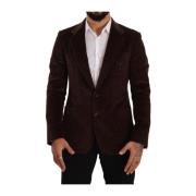 Brun Corduroy Slim Fit Blazer