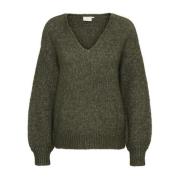 Forest Night Melange V-Neck Sweater
