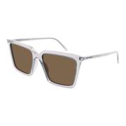 Firkantede solbriller klare transparente oversize stil