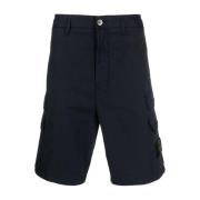 Marineblå Stretch Bomuld Shorts