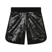 Pailletbroderede Bermuda Shorts