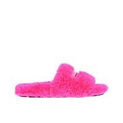 Pink Furry Slide Sandal