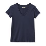 Mos Mosh Arden V-Ss Tee Toppe T-Shirts 140930 Navy