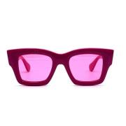 Pink D-Frame Square Solbriller