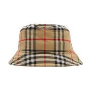 Vintage Check Bomuld Bucket Hat