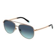 Rose Gold/Blue Shaded Sunglasses