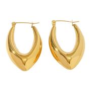 Courage Waterproof Oval Statement Earring 18 Carat Gold