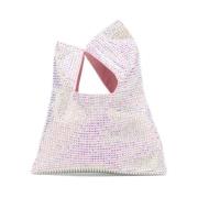 Krystal Pink Twill Weave Håndtaske