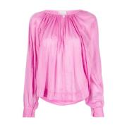 Elegant Pink Bohemian Cocoon Skjorte