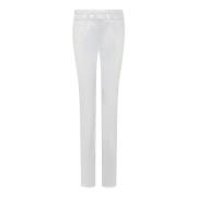 Hvide Skinny Jeans med Ring Applikationer