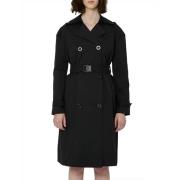 Sort Bomuld Trench Coat