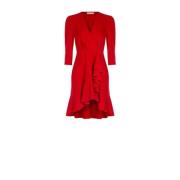 Kort kjole i flydende stof med flæser Rinascimento - CFC0019504002