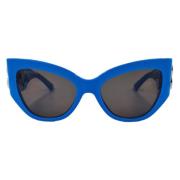 Stilfulde Blå Solbriller med Sølvlogo
