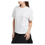 Hvid Bomuld Half Sleeve T-shirt