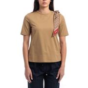 Superfin Bomuld Stretch T-Shirt med Tørklæde