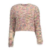 Lyserød Bomuldssweater med Kontrastdetaljer
