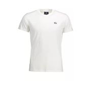 Broderet Hvid Bomuld T-Shirt