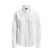 Hvid Langærmet Skjorte med Knapper foran