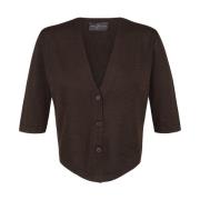 Airi, silkestrikket cardigan i brun