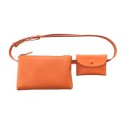 Petra, orange læder bæltetaske