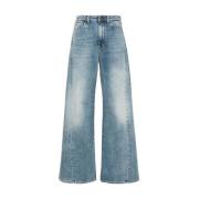 Højtaljede Blå Denim Jeans