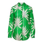 Palm Print Langærmet Skjorte