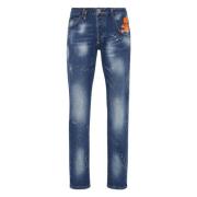 Stone Washed Slim-Fit Jeans