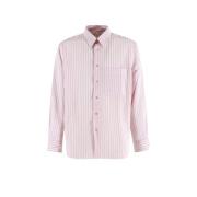 Pink Stribet Oversize Skjorte