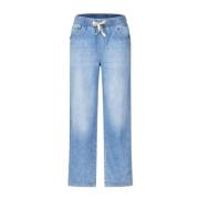 Crop Flared Jeans med Rhinestone Detaljer