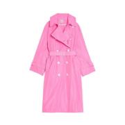 Pink Bomuld Trench Coat