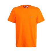 Orange Crew-neck T-shirt med Logo