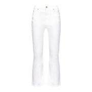 Bootcut Cropped Trousers in Hvid