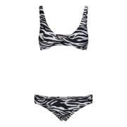 Zebra-print Bikini med Torchon-detaljer