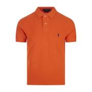 Orange Polo Shirt Amerikansk Stil