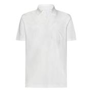 Hvid Ribbet Polo T-shirt