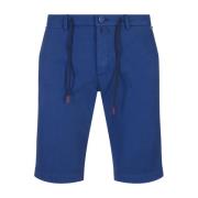 Blå Silke Bomuld Bermuda Shorts
