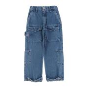 Cargo Jeans med taljebælte og lommer
