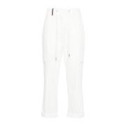 Hvide Cropped Bukser Elastisk Design