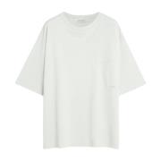 Hvid Lomme Tee Oversize Bomuld T-shirt