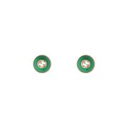 YBD786554002 - Interlocking Stud øreringe i pink guld og grøn agat