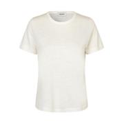 Hvidt Basis Linned T-shirt Holt