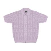 Jacquard Zip Sweater Lavender
