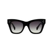 Sorte firkantede solbriller med polariserede linser