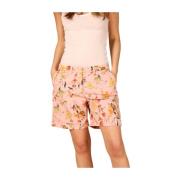 Curvy Floral Chino Bermuda Shorts